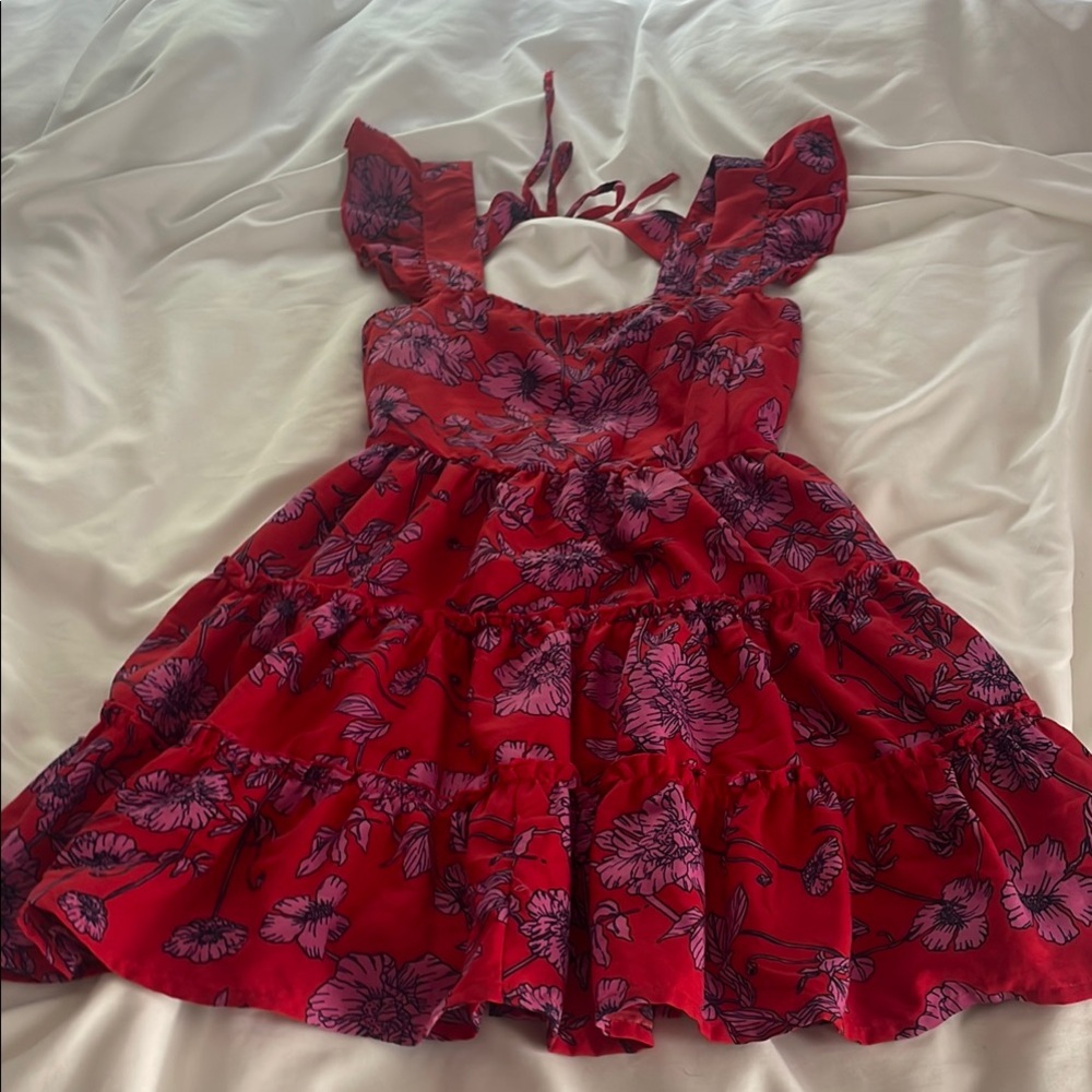 Ruffled red dress women’s xs BOG Collective
